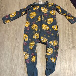 Bonds Disney Winnie the Pooh Blue and Yellow Cartoon Print Footie
